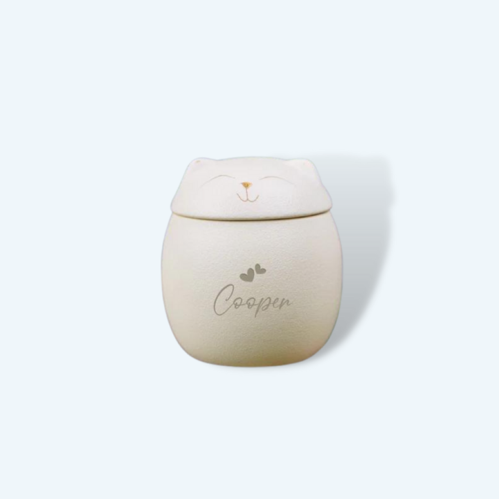 Custom Cat Urn - Personalized Name, Font, & Symbol (5 Available Colors)