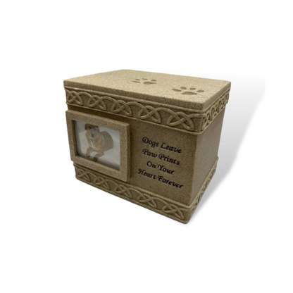 "Dogs Leave Paw Prints On Your Heart" Photo Pet Urn