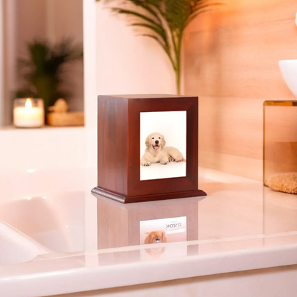 Pet Memorial Wood Photo Frame Urn (3 Colors Available)