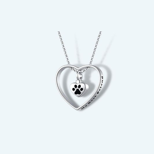 925 Sterling Silver Pet Memorial Heart Cremation Urn Necklace