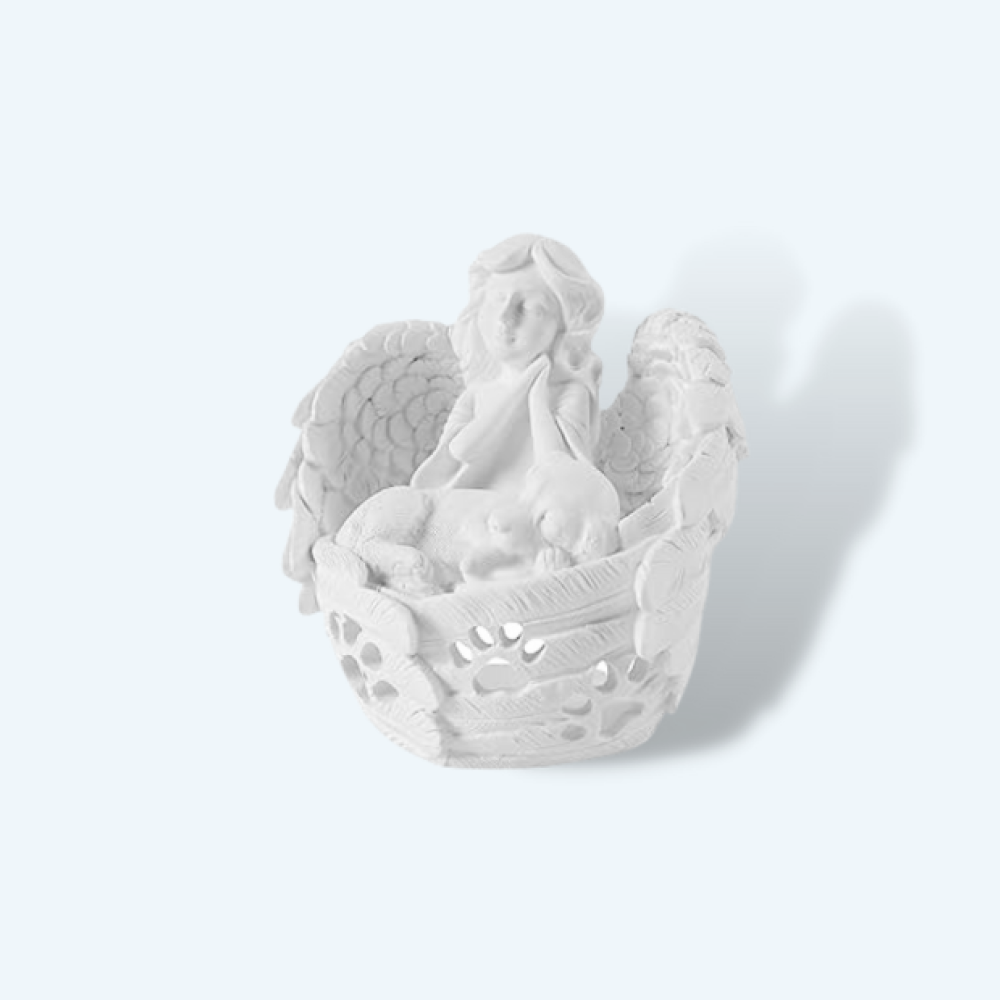 Angel Dog Sculpture & Memorial Candle Holder