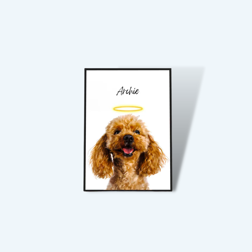 Artistic Custom Image & Name Memorial Painting Portrait | Includes Frame