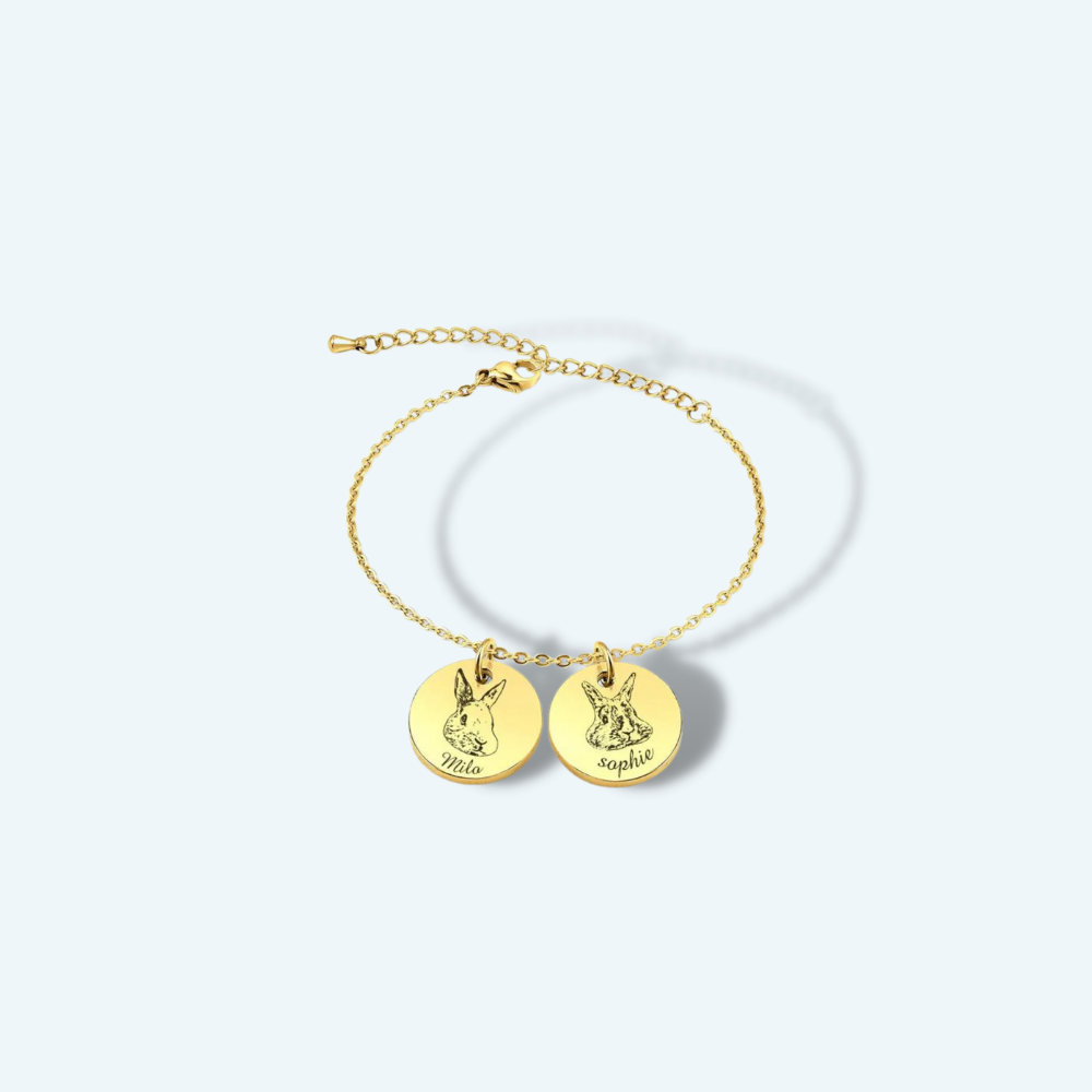 Custom Cute Engraved Pet Bracelet | Includes Your Pet's Image & Name