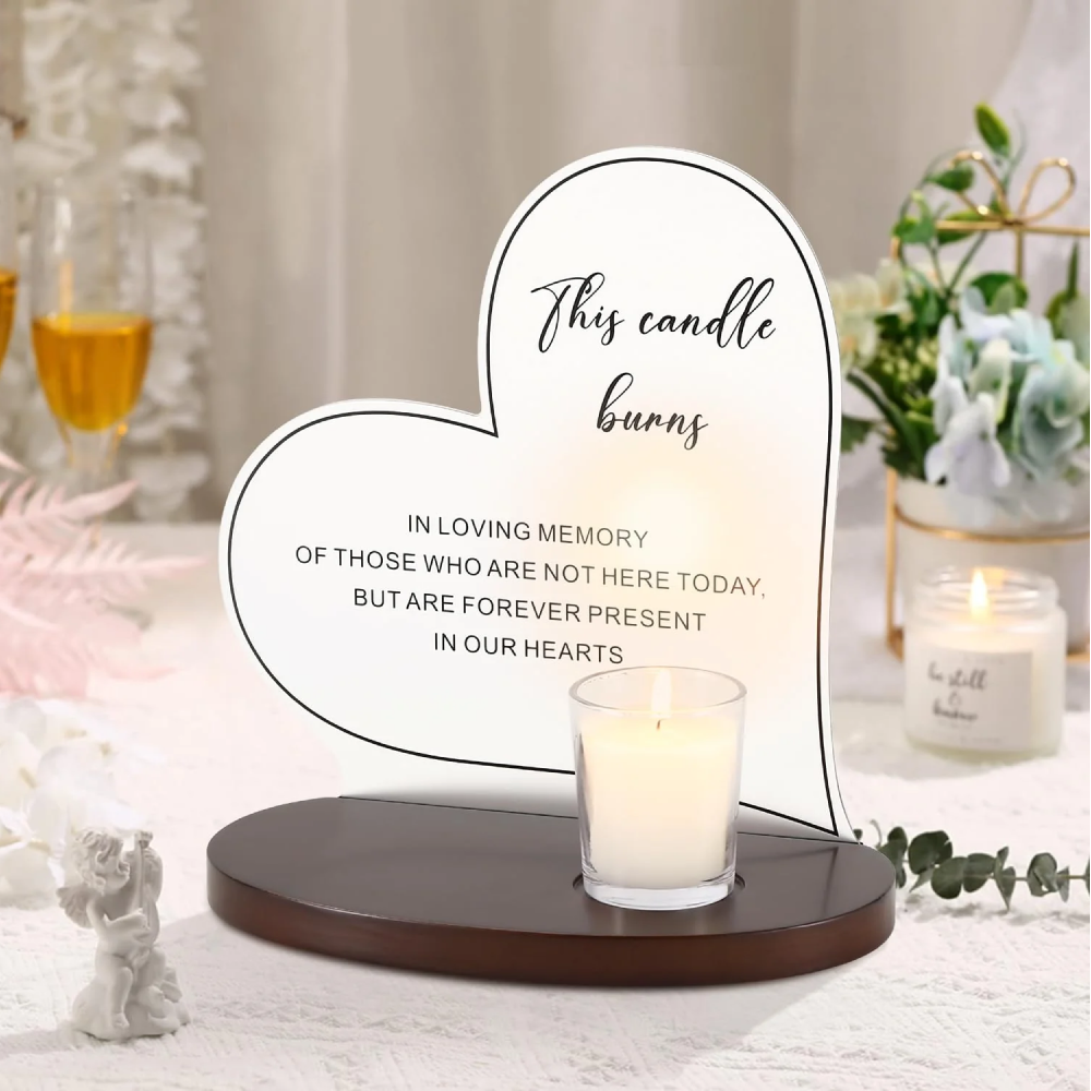 "In Loving Memory" Pet Memorial Sign & Candle