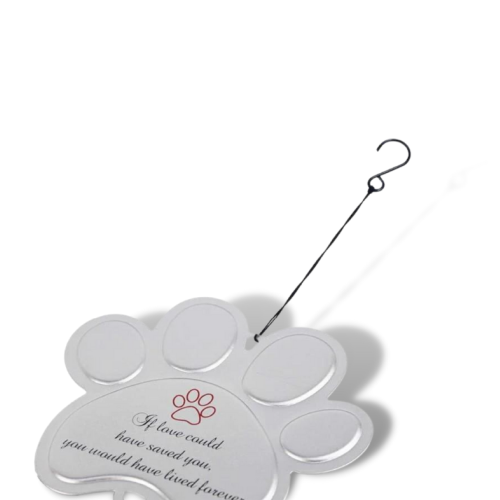 "If Love Could Have Saved You" Pet Memorial Wind Chime Gifts | Paw Print Shape w/ Heart