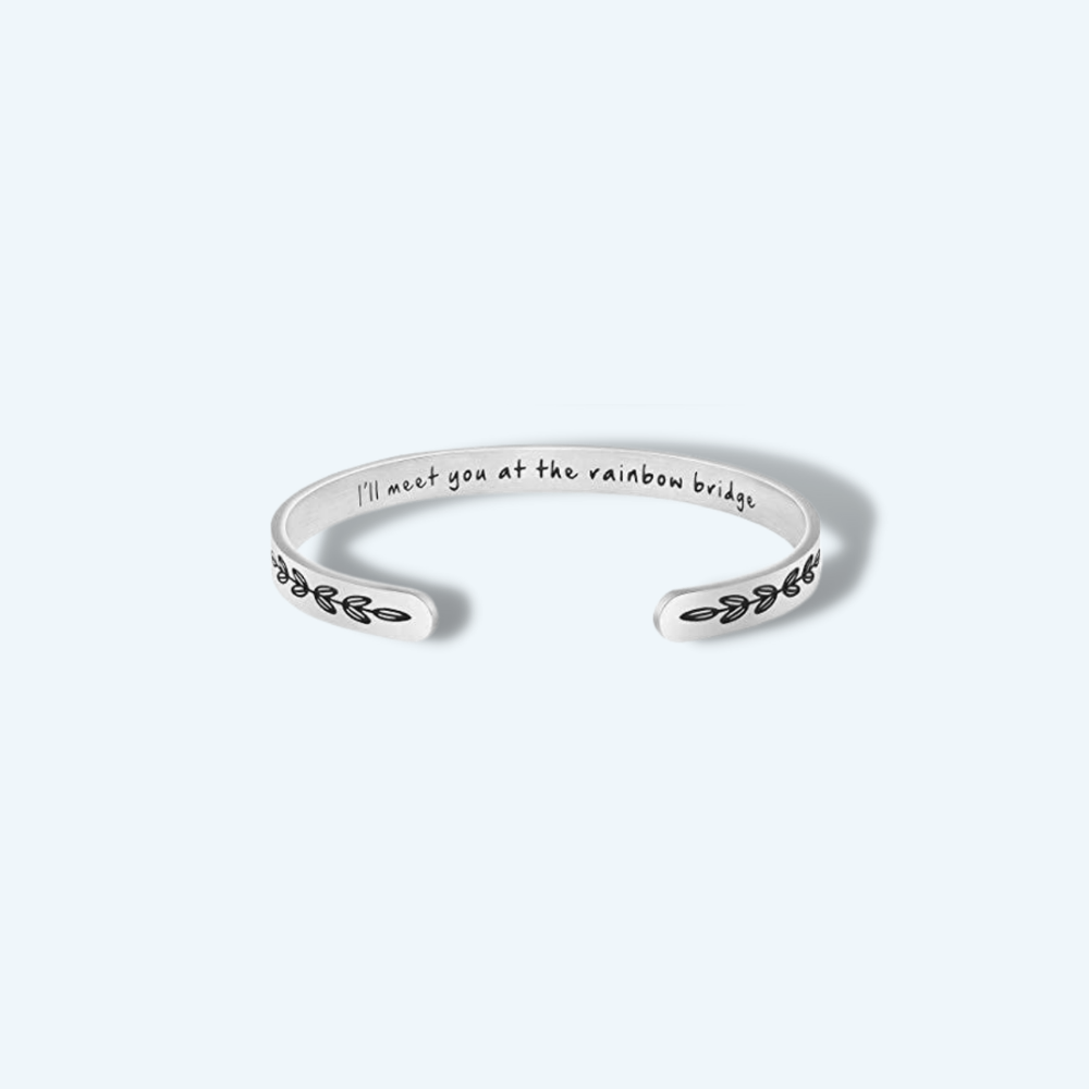 I ll Meet You At Rainbow Bridge Memorial Bracelet Stainless Steel Pet Memory Shop