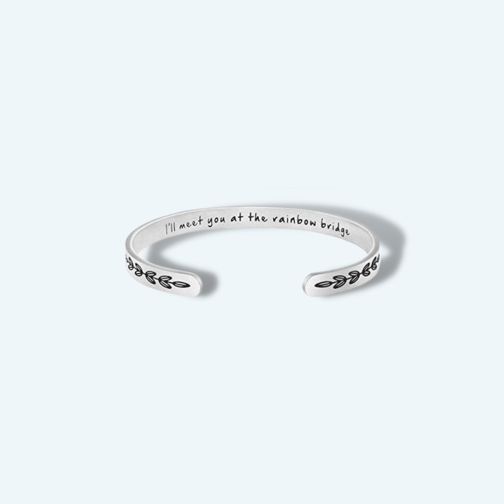 I ll Meet You at Rainbow Bridge Memorial Bracelet Stainless Steel Hypoallergenic