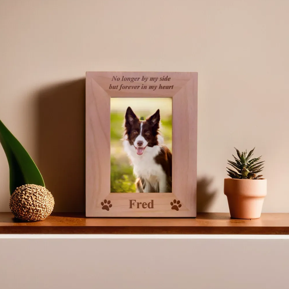 Custom Engraved "No Longer by My Side Forever in My Heart" Memorial Photo Frame