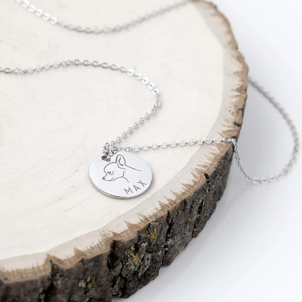 Personalized Engraved Silver Charm Pendant order Necklace