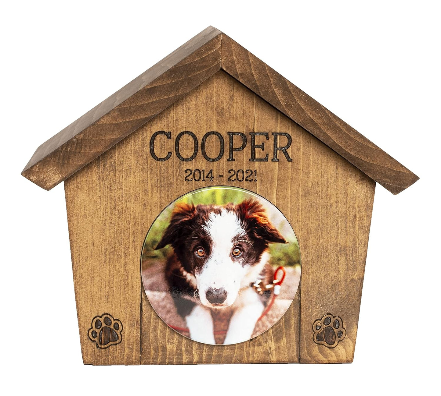 Custom Handcrafted Pet Memory Box Urn with Photo Tile