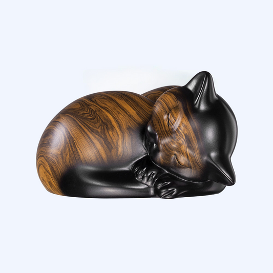 Sleeping Brown Cat Cremation Urn