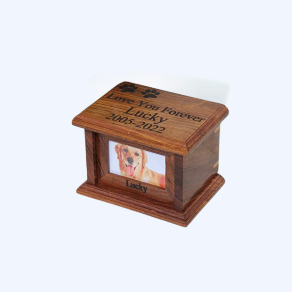 Personalized Wooden Pet Photo Urn