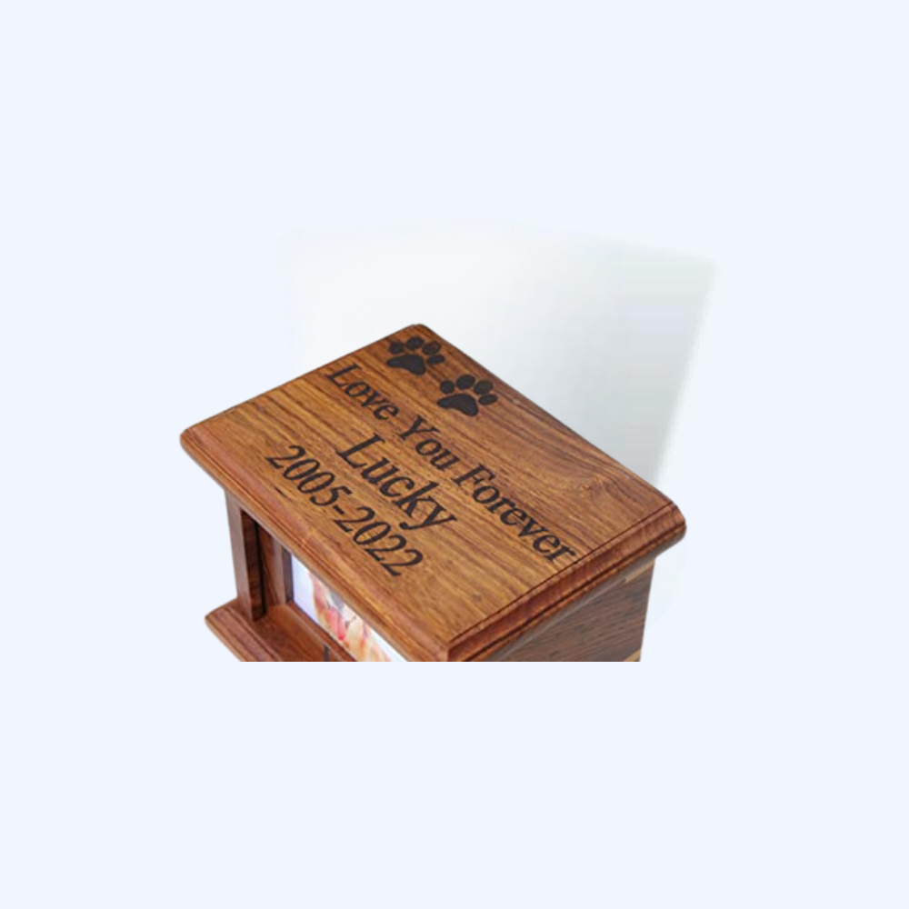 Personalized Wooden Pet Photo Urn