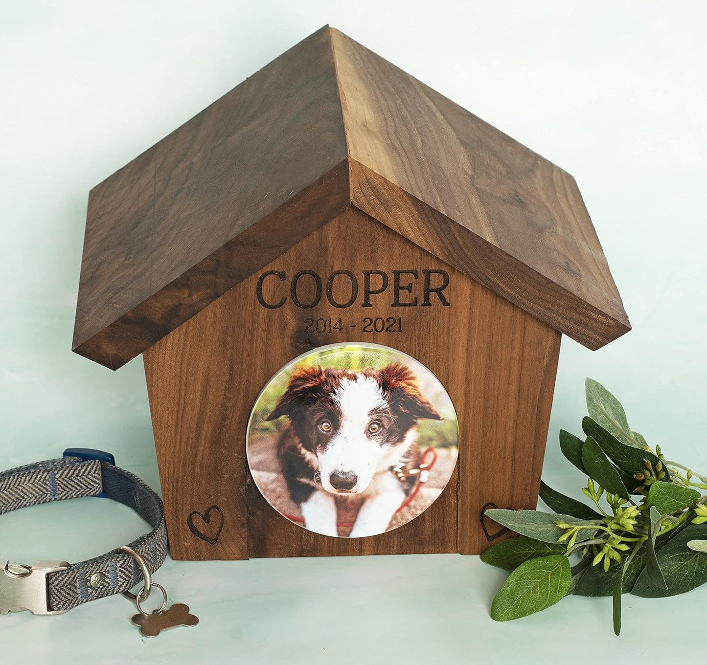Custom Handcrafted Pet Memory Box Urn with Photo Tile