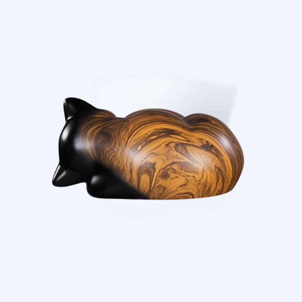 Sleeping Brown Cat Cremation Urn