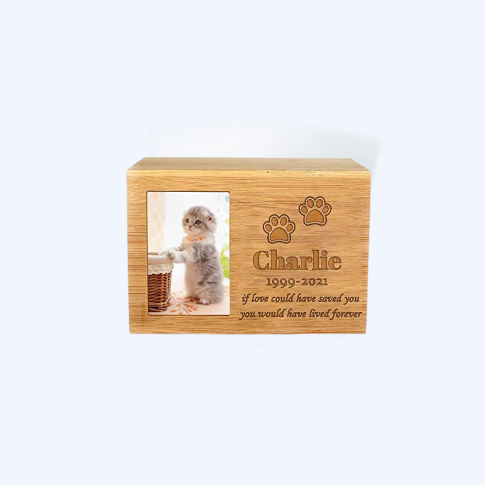 Custom Name & Dates Wooden Pet Cremation Urn