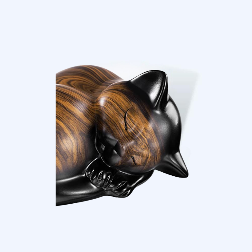 Sleeping Brown Cat Cremation Urn