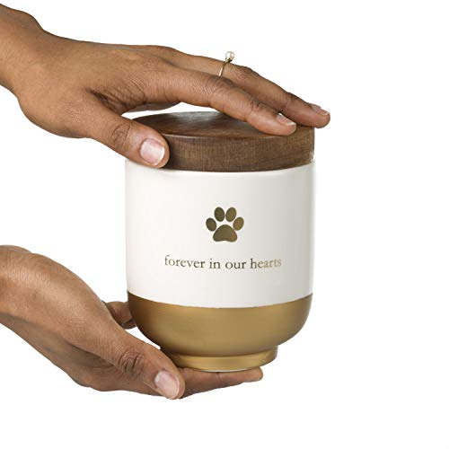 Ceramic Forever in Our Hearts Urn (Gold)