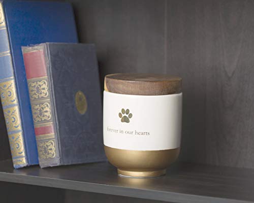 Ceramic Forever in Our Hearts Urn (Gold)