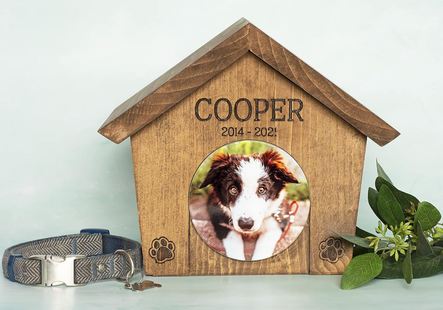 Custom Handcrafted Pet Memory Box Urn with Photo Tile