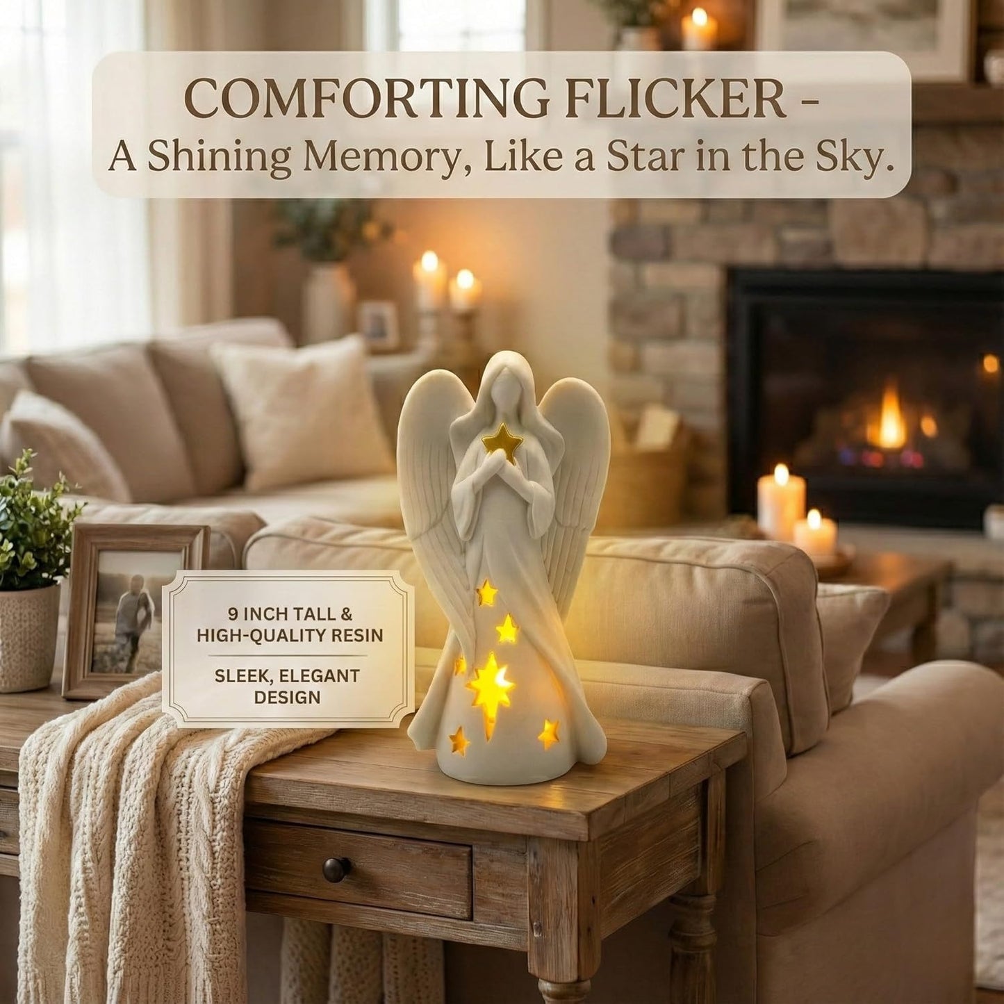 Star Angel Tealight Candle Holder with Flickering LED Candle