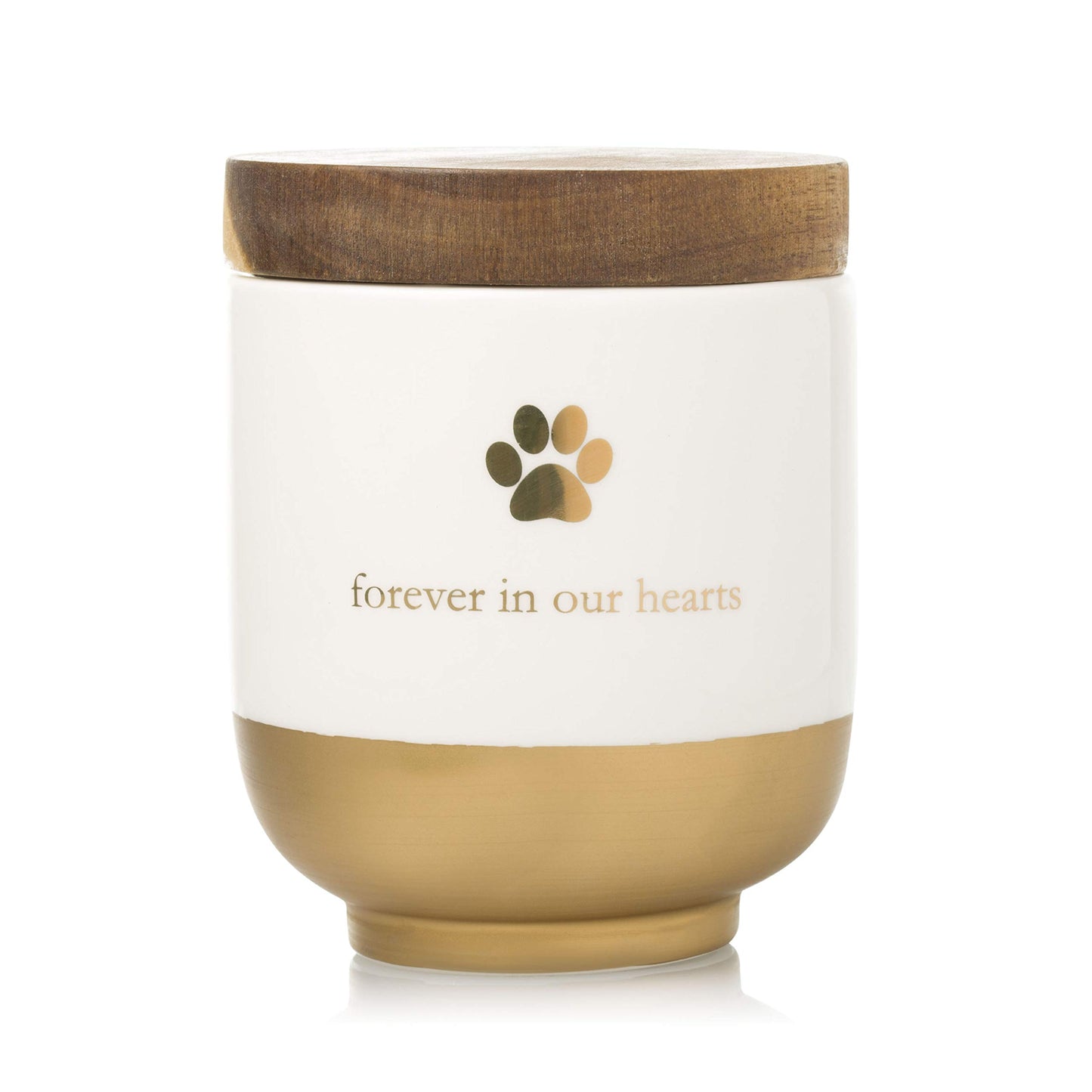 Ceramic Forever in Our Hearts Urn (Gold)