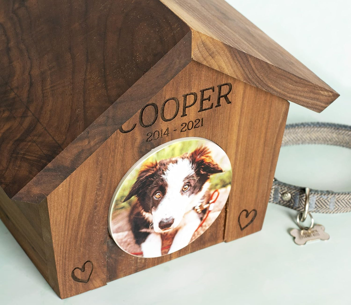 Custom Handcrafted Pet Memory Box Urn with Photo Tile