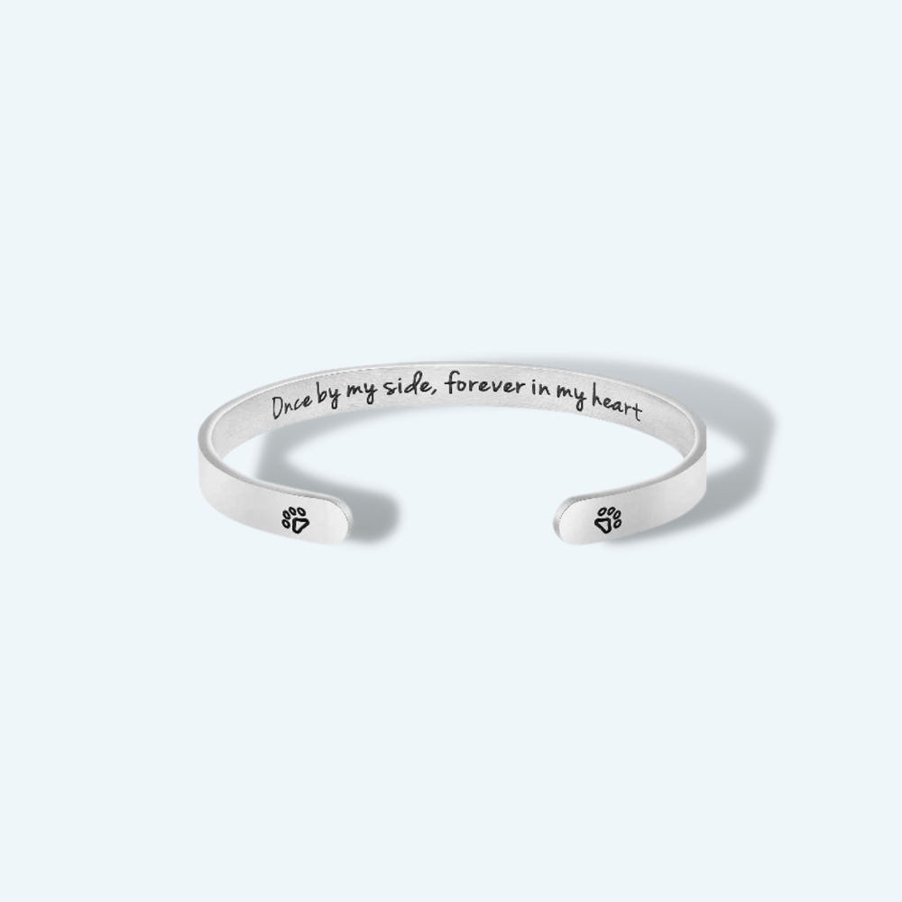 "Once By My Side, Forever In My Heart" Memorial Cuff Bangle Bracelet