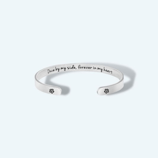 "Once By My Side, Forever In My Heart" Memorial Cuff Bangle Bracelet