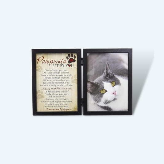 "Pawprints Left By You" 5" x 7" Memorial Plaque & Photo Frame