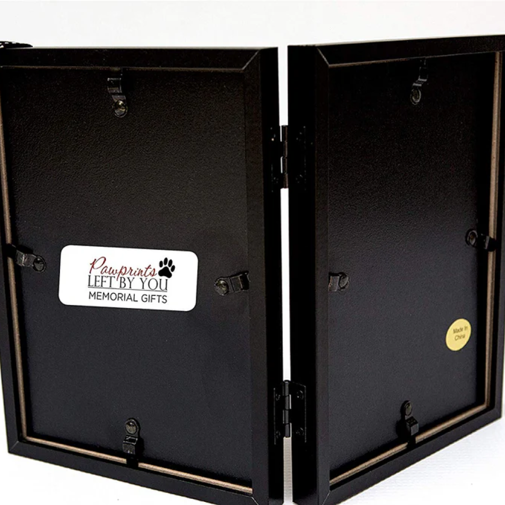 "Pawprints Left By You" Pet Memorial Frame with Pet Tag or Ash Vial