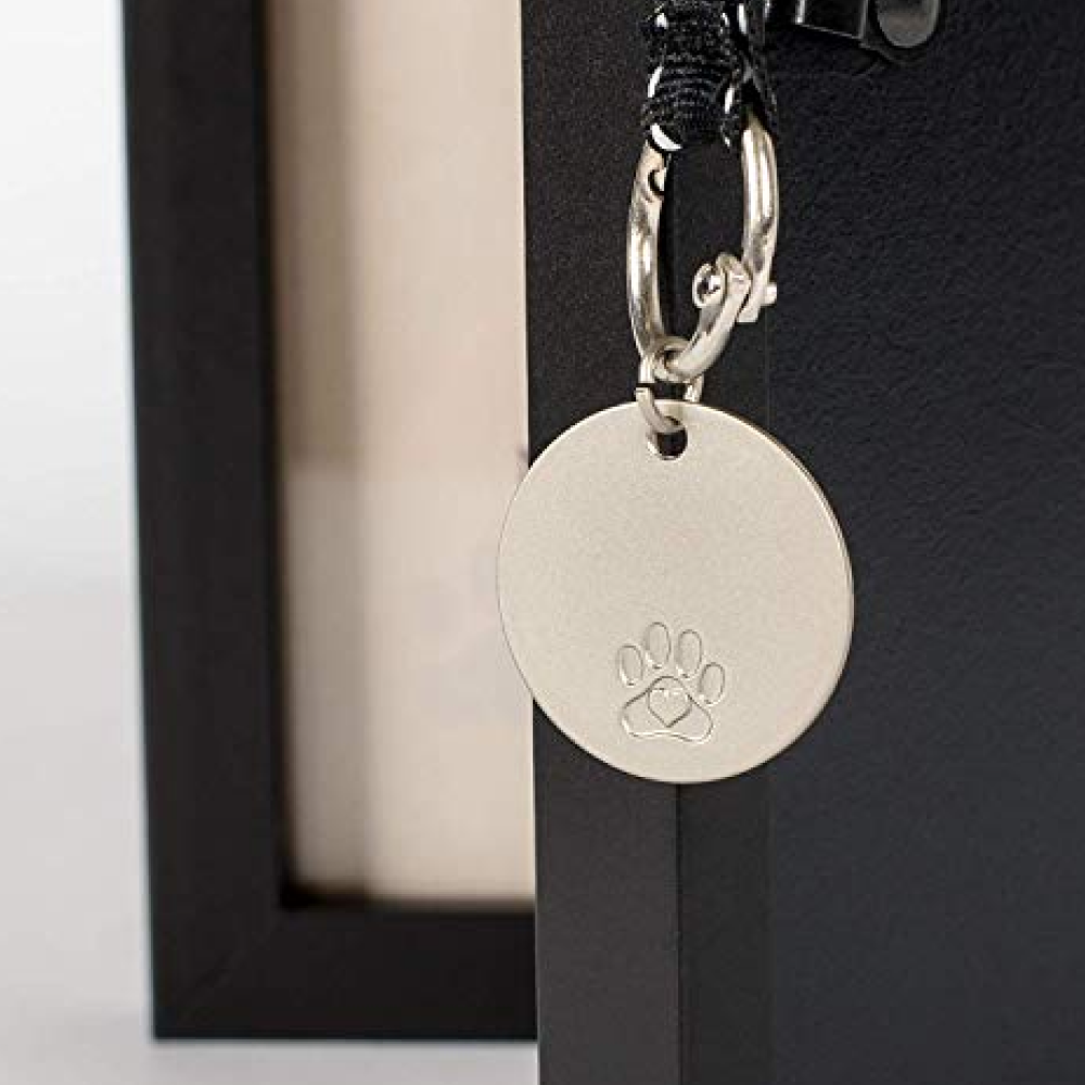 "Pawprints Left By You" Pet Memorial Frame with Pet Tag or Ash Vial