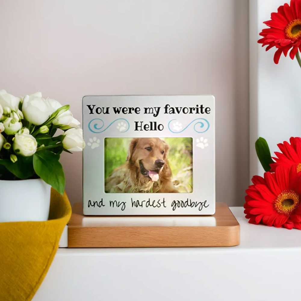 "You Were My Favorite Hello and My Hardest Goodbye" Pet Memorial Picture Frame