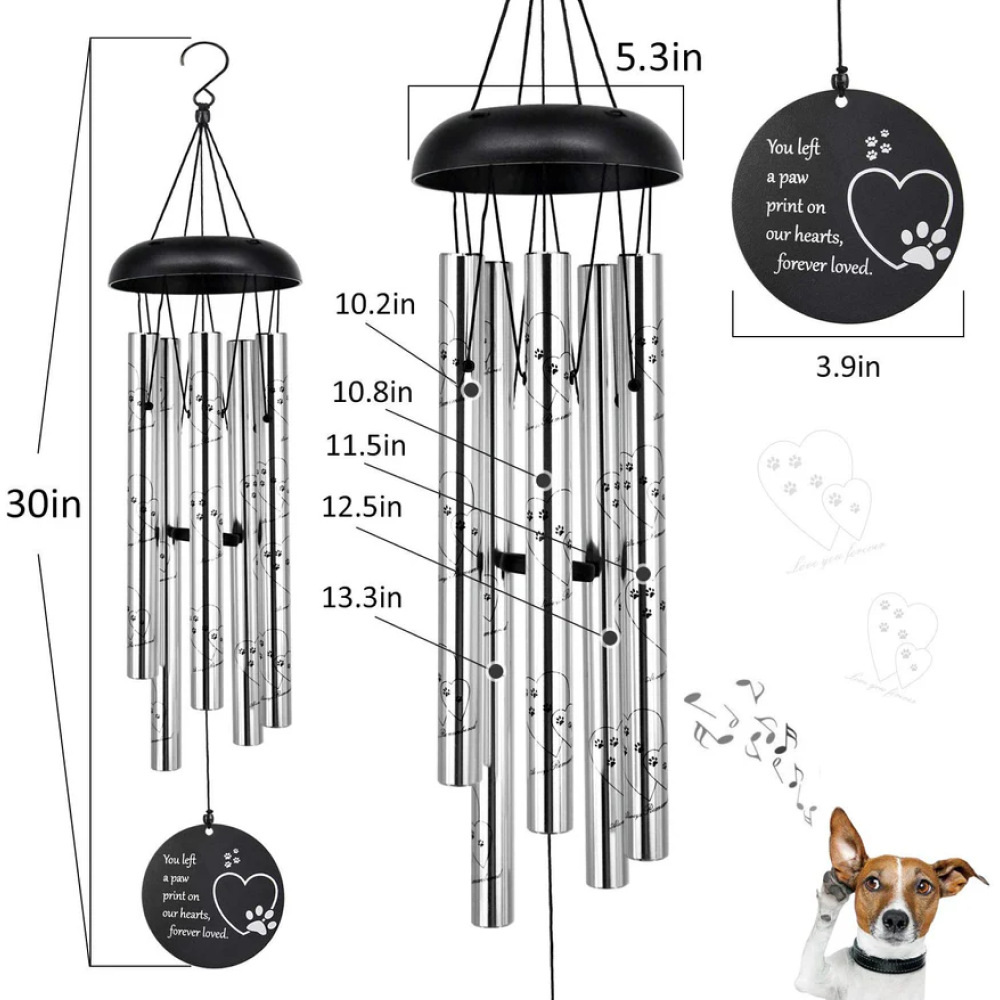 Premium Pet Memorial Wind Chimes, 30 Inches (5 Styles Available)