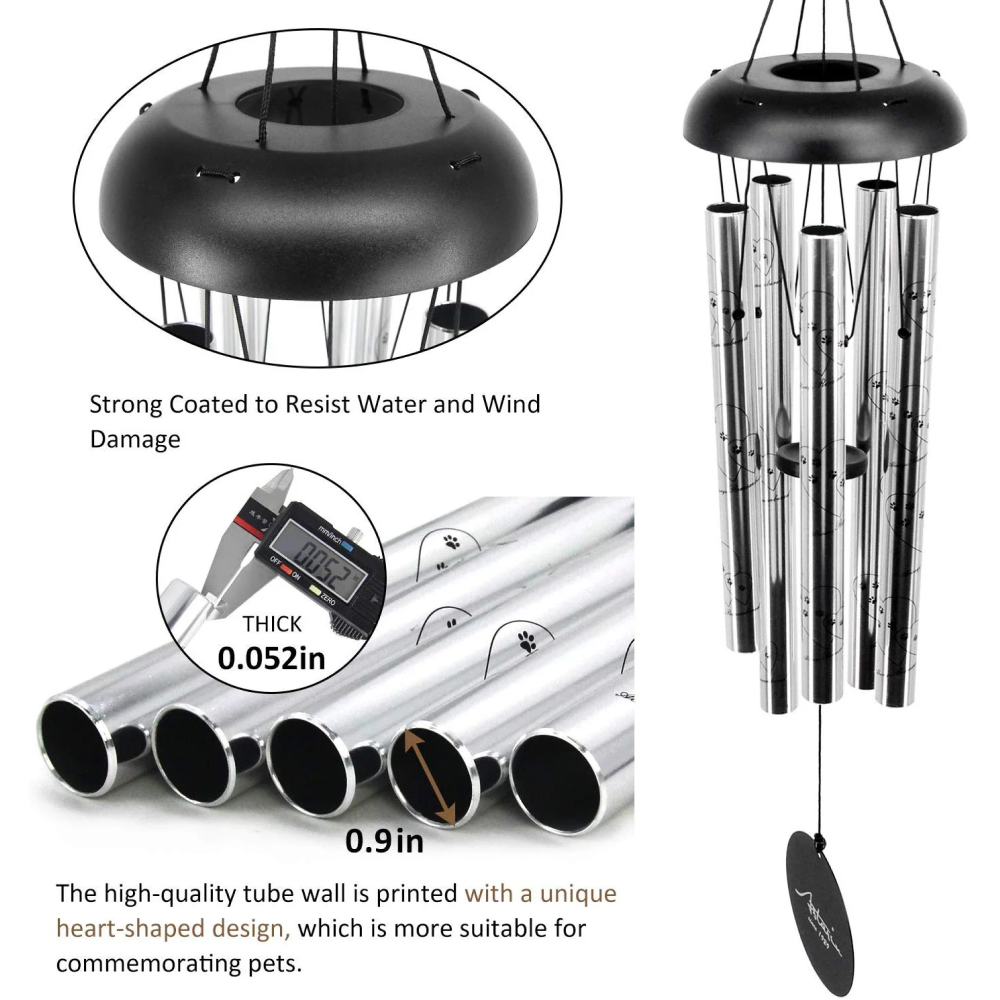 Premium Pet Memorial Wind Chimes, 30 Inches (5 Styles Available)