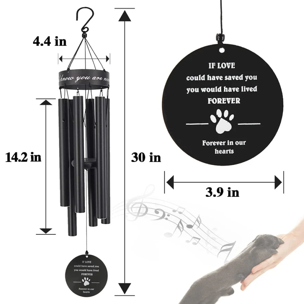 Premium Pet Memorial Wind Chimes, 30 Inches (5 Styles Available)