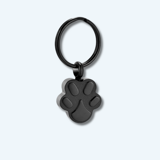 Black Paw Keychain for Pet Ashes | 2 Styles Available
