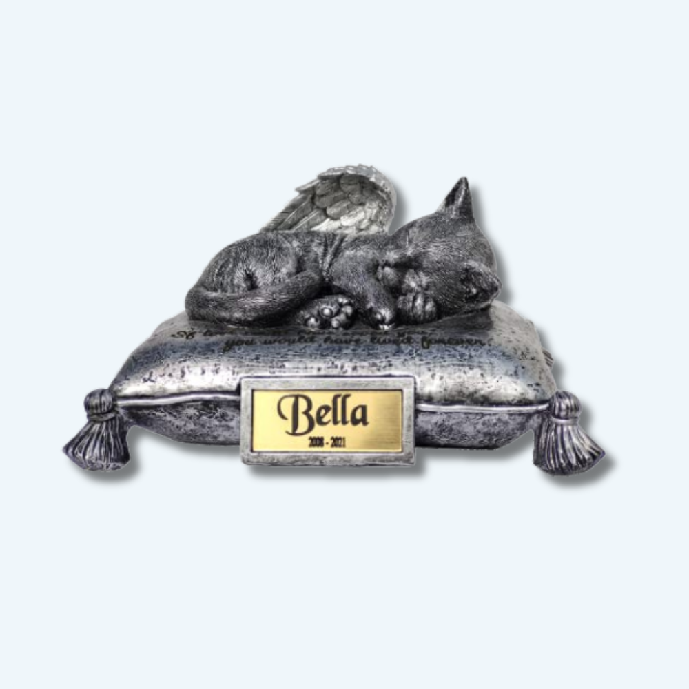 Sleeping Cat Cremation outlet Urn For Ashes in Silver