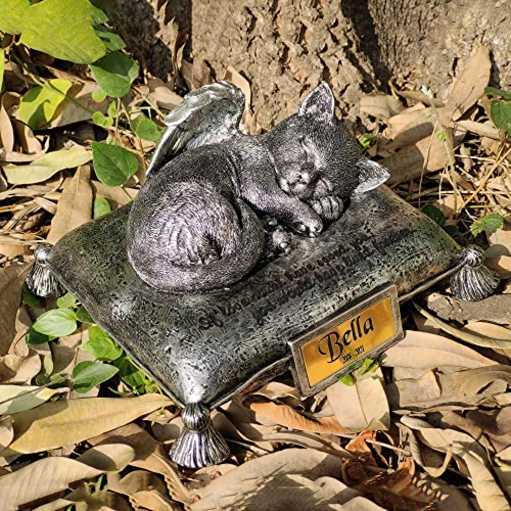 Customized Angel Cat Sleeping On Pillow Cremation Urn