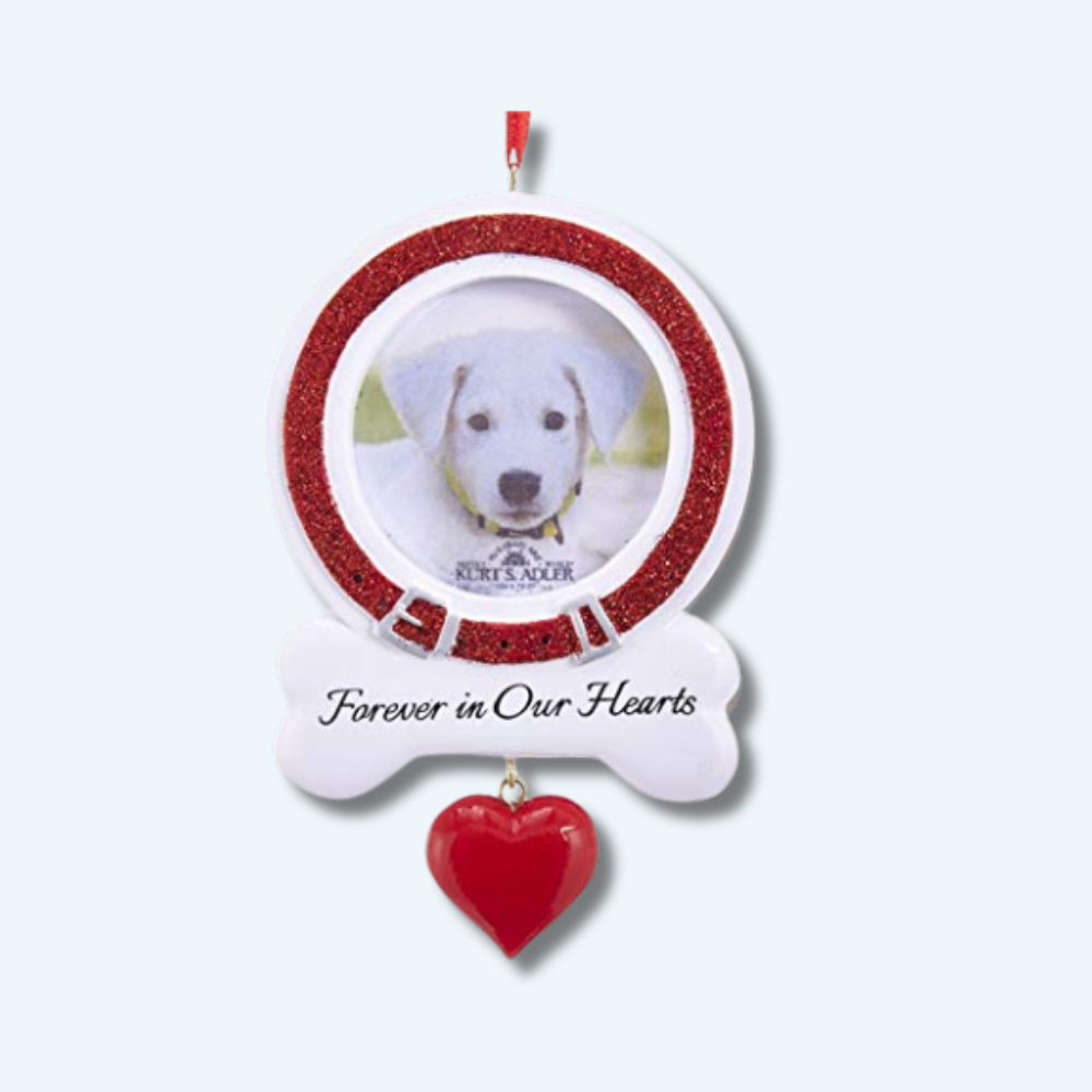 "Forever in Our Hearts" Dog Picture Frame Ornament