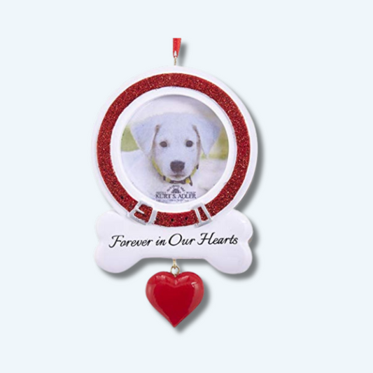 "Forever in Our Hearts" Dog Picture Frame Ornament
