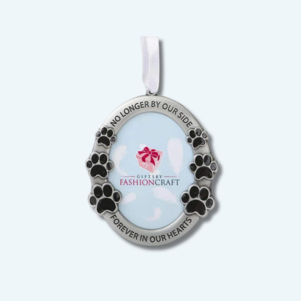 "No Longer By Our Side" Pet Memorial Christmas Ornament