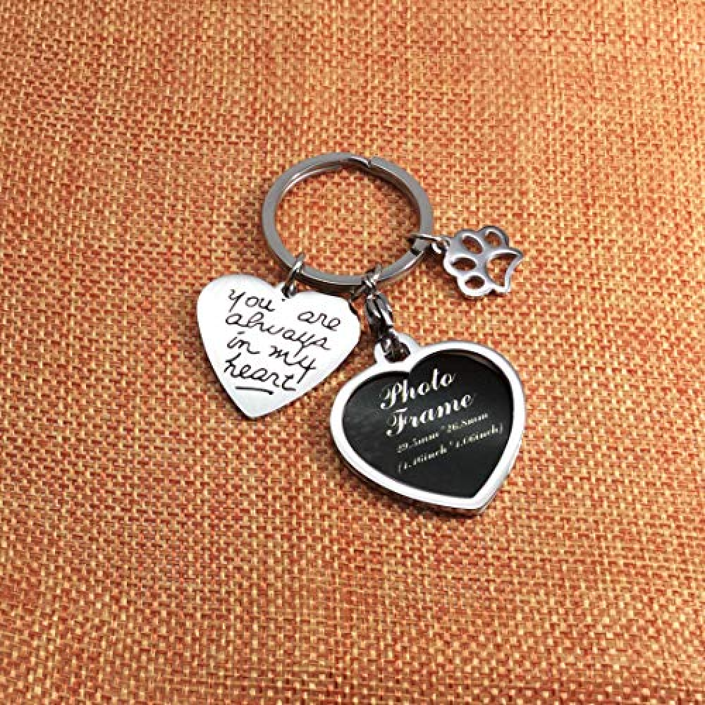 "You are Always in My Heart" Pet Memorial Photo Frame Keychain