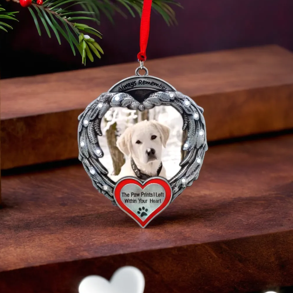 Always Remember The Paw Prints I Left Within Your Heart - Angel Wings Picture Frame