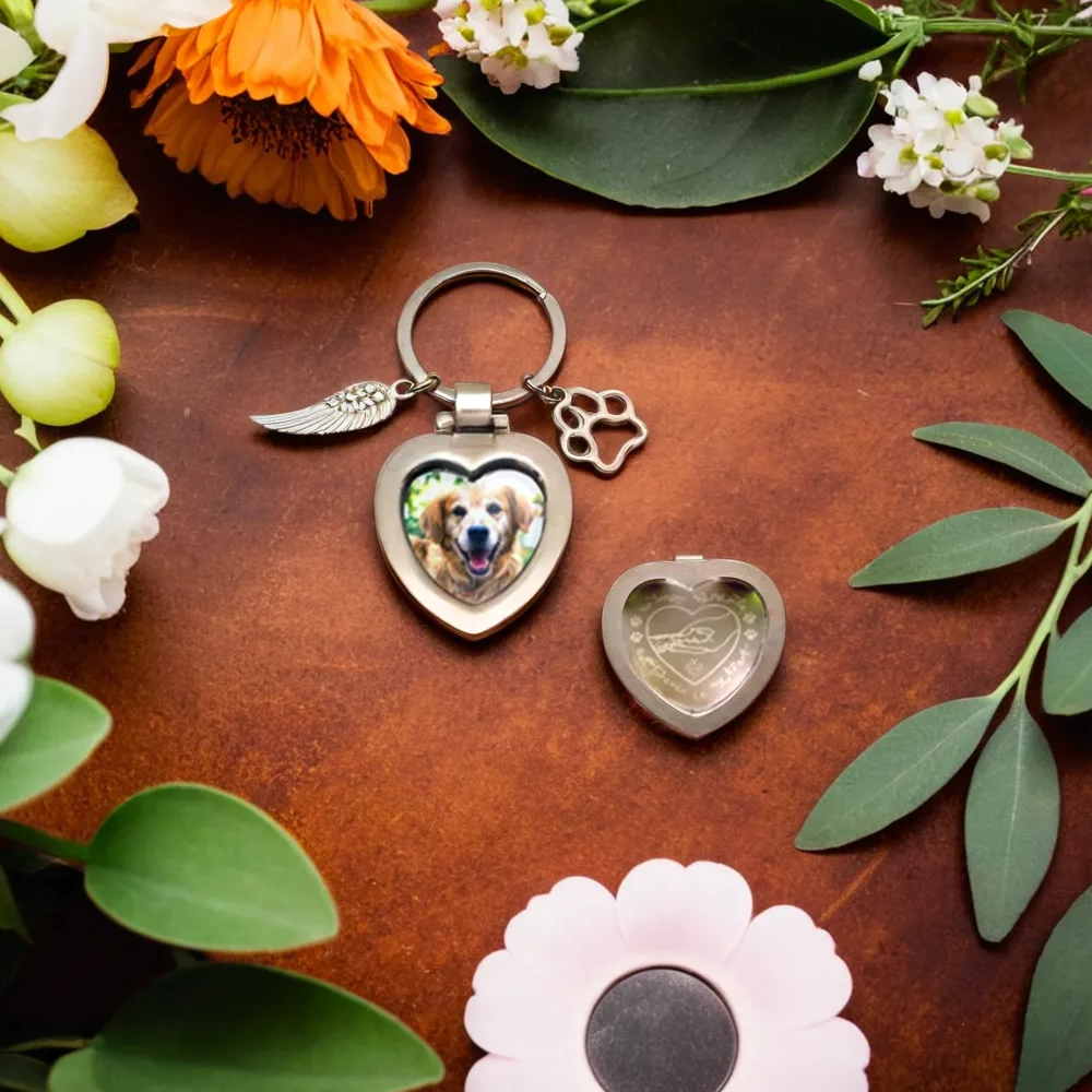 Pet Memorial Keychain Jewelry Angel with Paws for Loss of Dogs or Cats