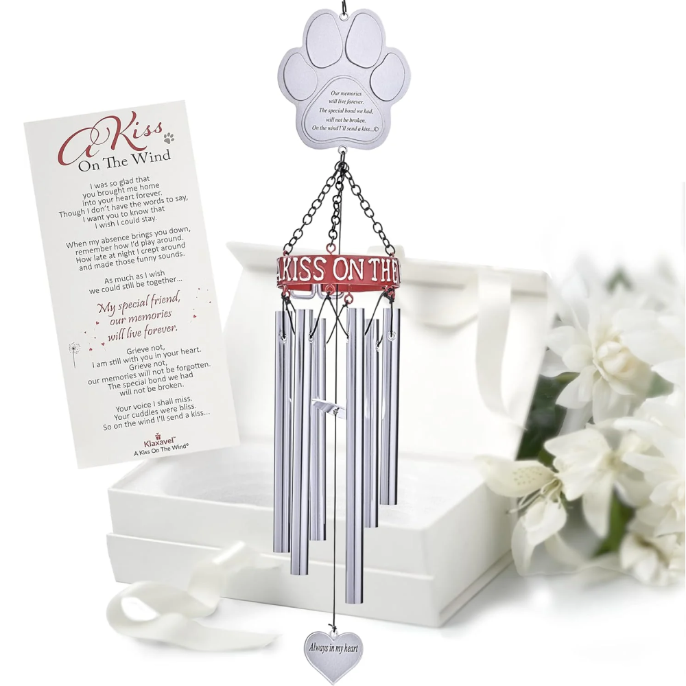 “A Kiss on the Wind” Pet Memorial 19-Inch Wind Chime