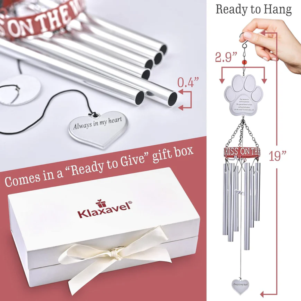 “A Kiss on the Wind” Pet Memorial 19-Inch Wind Chime