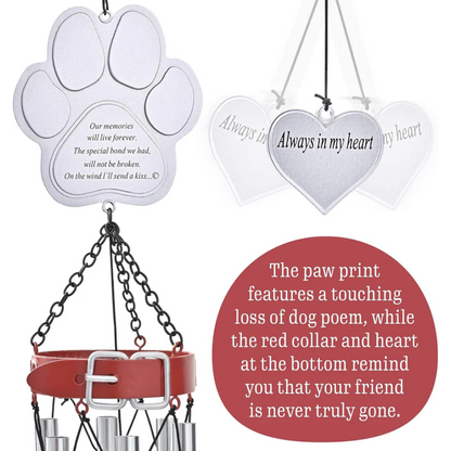 “A Kiss on the Wind” Pet Memorial 19-Inch Wind Chime