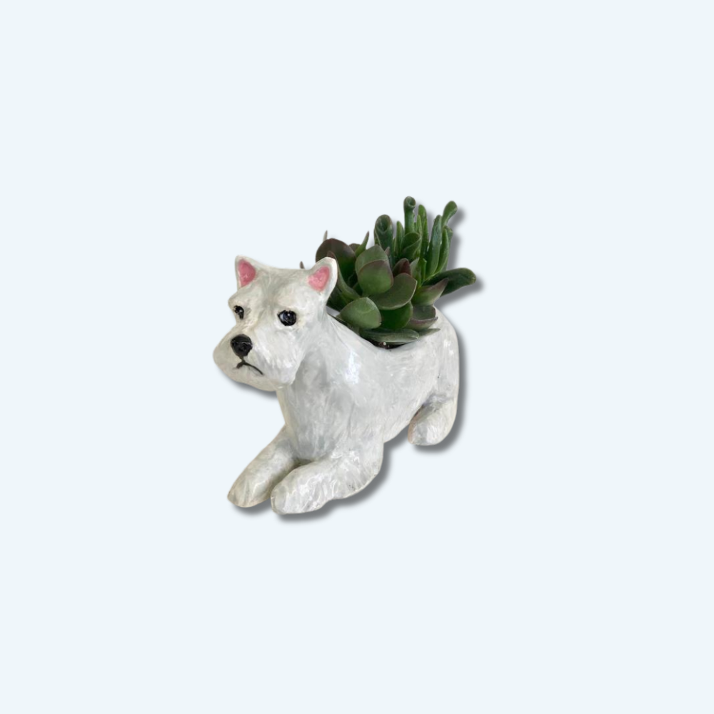 plant pot dog Custom Sculpture Ceramic Dog Portrait Planter – Pet Memory Shop