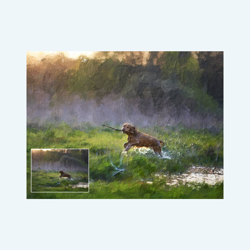 Custom Hand-Painted Canvas Pet Memorial Painting